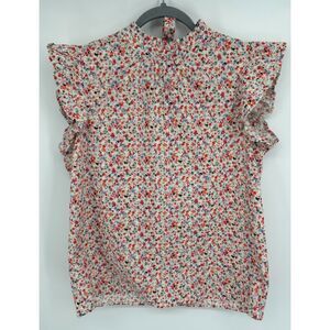 Floral Ruffle Sleeve Blouse